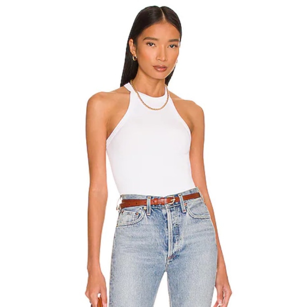 Studio Rib Tank in White - Picture 2 of 4